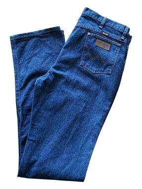 Wrangler Jeans Mens 36x38 Straight Leg Slim Fit Denim Cowboy Cut 100% Cotton